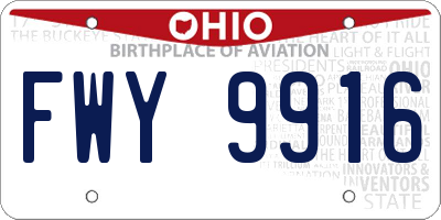 OH license plate FWY9916