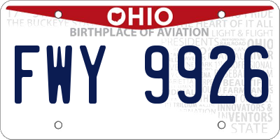 OH license plate FWY9926