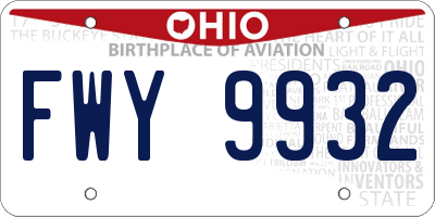 OH license plate FWY9932