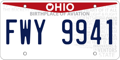 OH license plate FWY9941