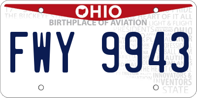 OH license plate FWY9943