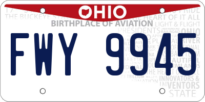 OH license plate FWY9945