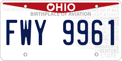 OH license plate FWY9961