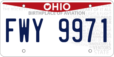 OH license plate FWY9971