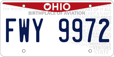 OH license plate FWY9972