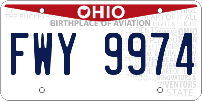 OH license plate FWY9974