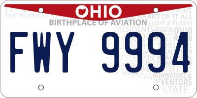 OH license plate FWY9994