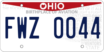 OH license plate FWZ0044