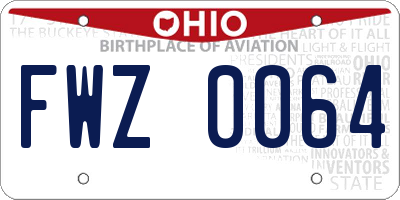 OH license plate FWZ0064