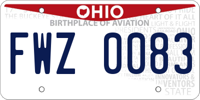 OH license plate FWZ0083