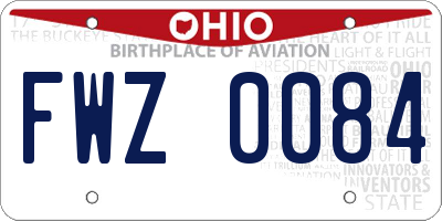 OH license plate FWZ0084
