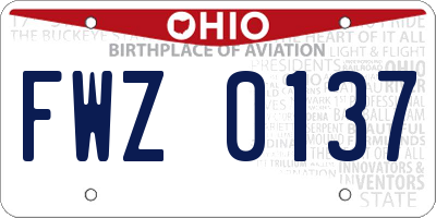 OH license plate FWZ0137