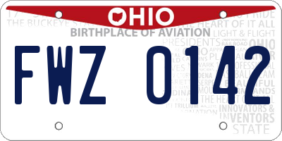 OH license plate FWZ0142
