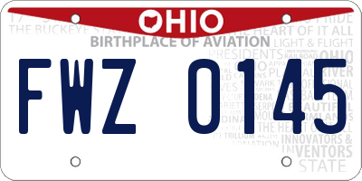 OH license plate FWZ0145
