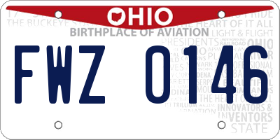 OH license plate FWZ0146