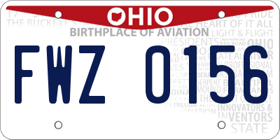 OH license plate FWZ0156
