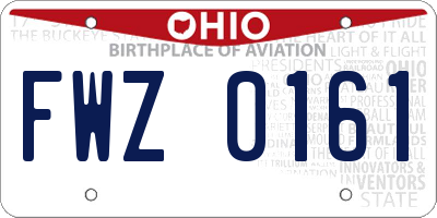 OH license plate FWZ0161