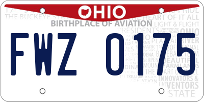 OH license plate FWZ0175