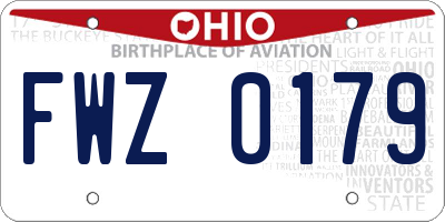 OH license plate FWZ0179