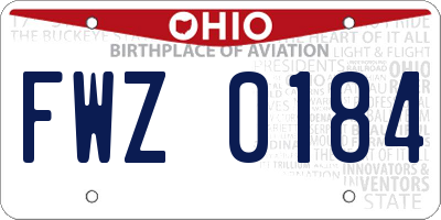 OH license plate FWZ0184