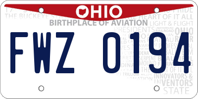 OH license plate FWZ0194
