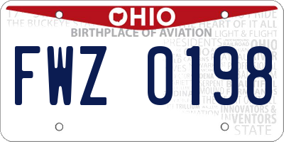 OH license plate FWZ0198