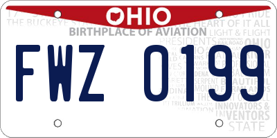 OH license plate FWZ0199