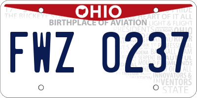 OH license plate FWZ0237