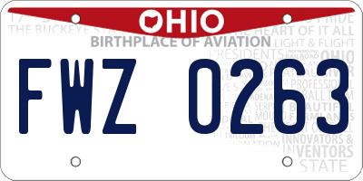OH license plate FWZ0263