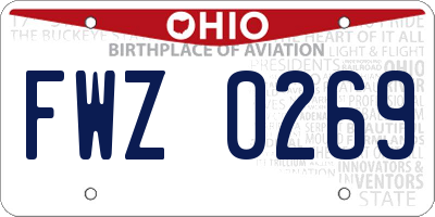 OH license plate FWZ0269