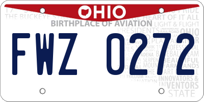 OH license plate FWZ0272