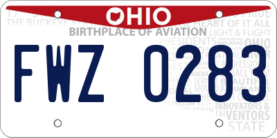 OH license plate FWZ0283