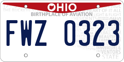 OH license plate FWZ0323