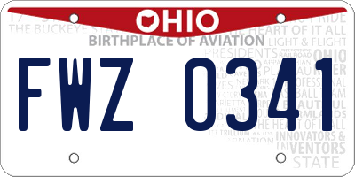 OH license plate FWZ0341