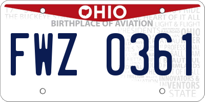OH license plate FWZ0361