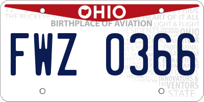 OH license plate FWZ0366
