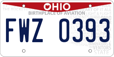 OH license plate FWZ0393