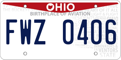 OH license plate FWZ0406
