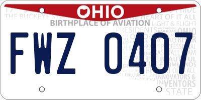 OH license plate FWZ0407