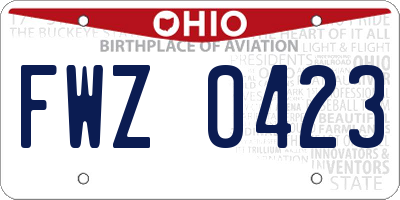 OH license plate FWZ0423