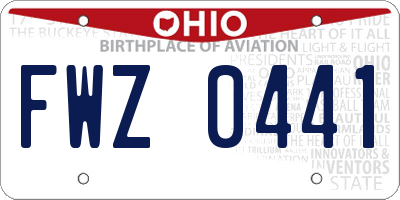 OH license plate FWZ0441