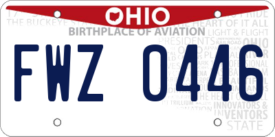 OH license plate FWZ0446