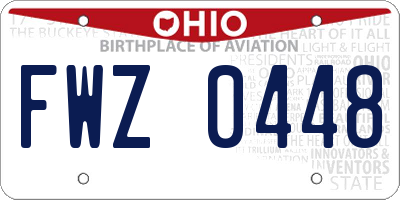 OH license plate FWZ0448