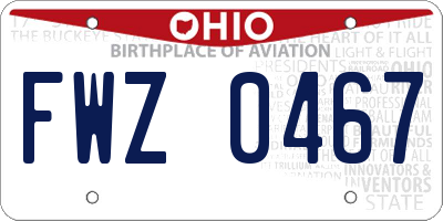 OH license plate FWZ0467