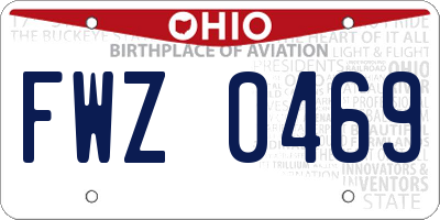 OH license plate FWZ0469