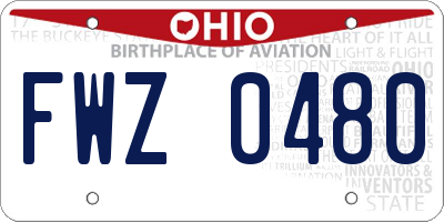 OH license plate FWZ0480