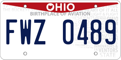OH license plate FWZ0489