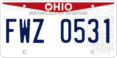 OH license plate FWZ0531