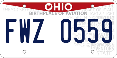 OH license plate FWZ0559