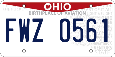 OH license plate FWZ0561